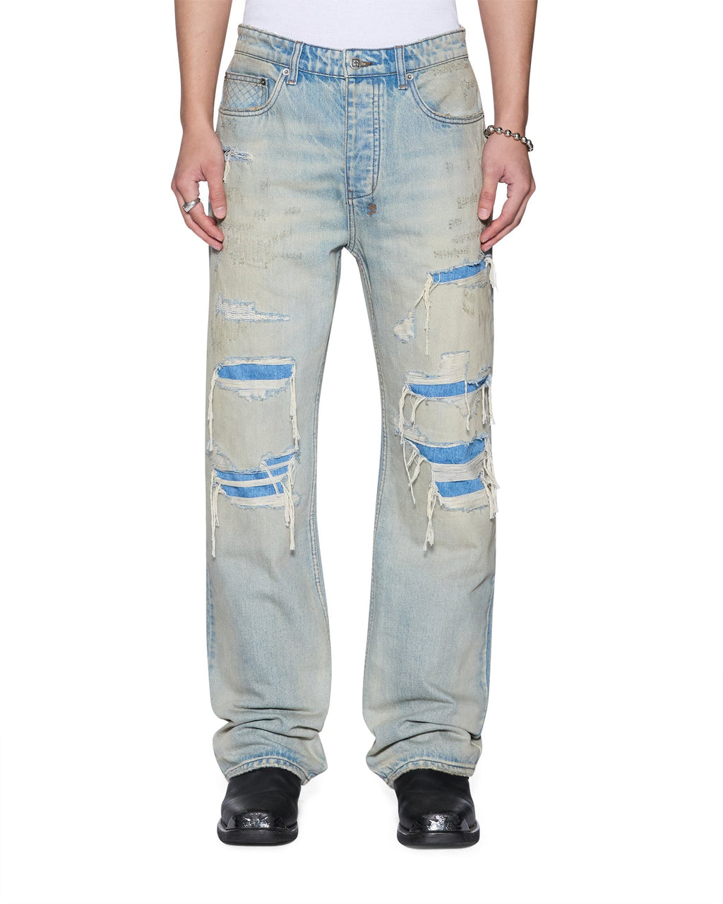 MENS TORO SEATTLE BLUE REPAIR DENIM JEANS