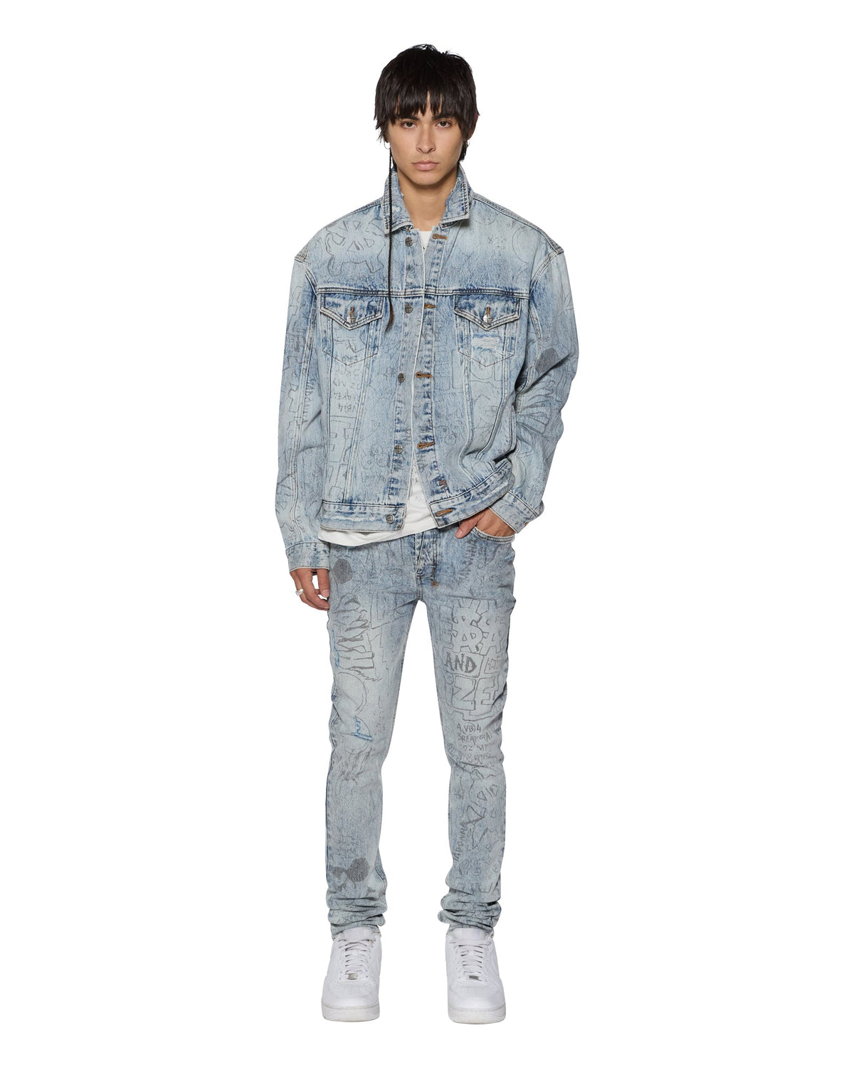 Mens Van Winkle Bunker Blue Noize Skinny Denim Jeans - Denim