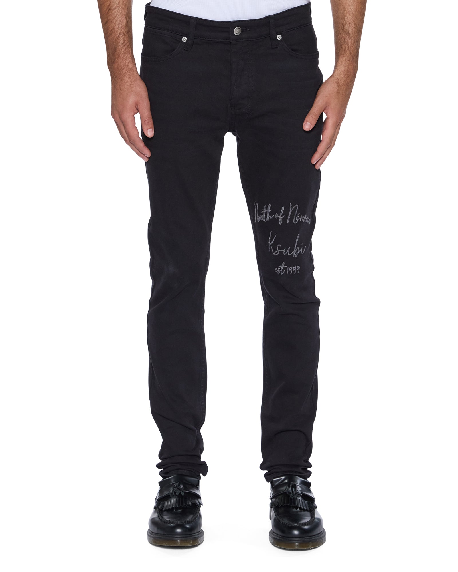 MENS VAN WINKLE JASPER BLACK ARCH DENIM JEANS