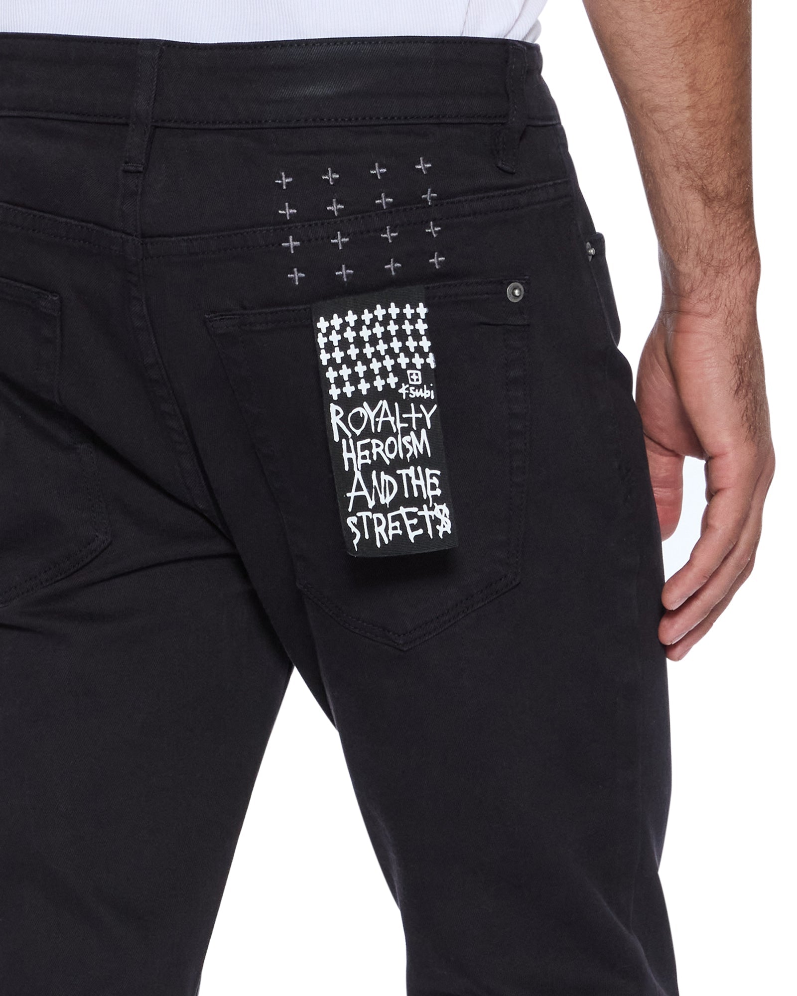 MENS  VAN WINKLE JASPER BLACK ARCH SKINNY DENIM JEANS