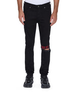 Mens Van Winkle Laid Black Sting Skinny Denim Jeans - Black