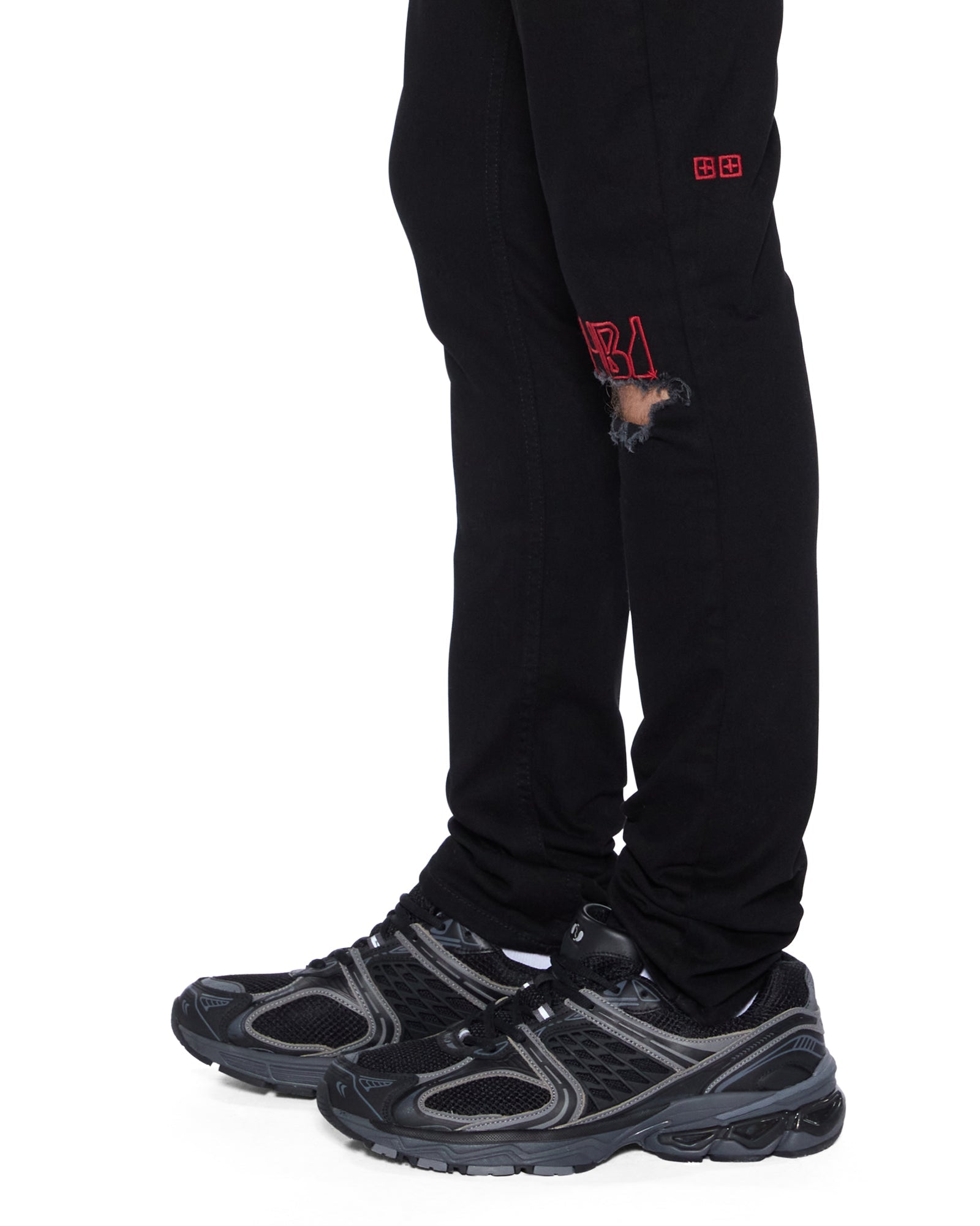 MENS  VAN WINKLE LAID BLACK STING SKINNY DENIM JEANS