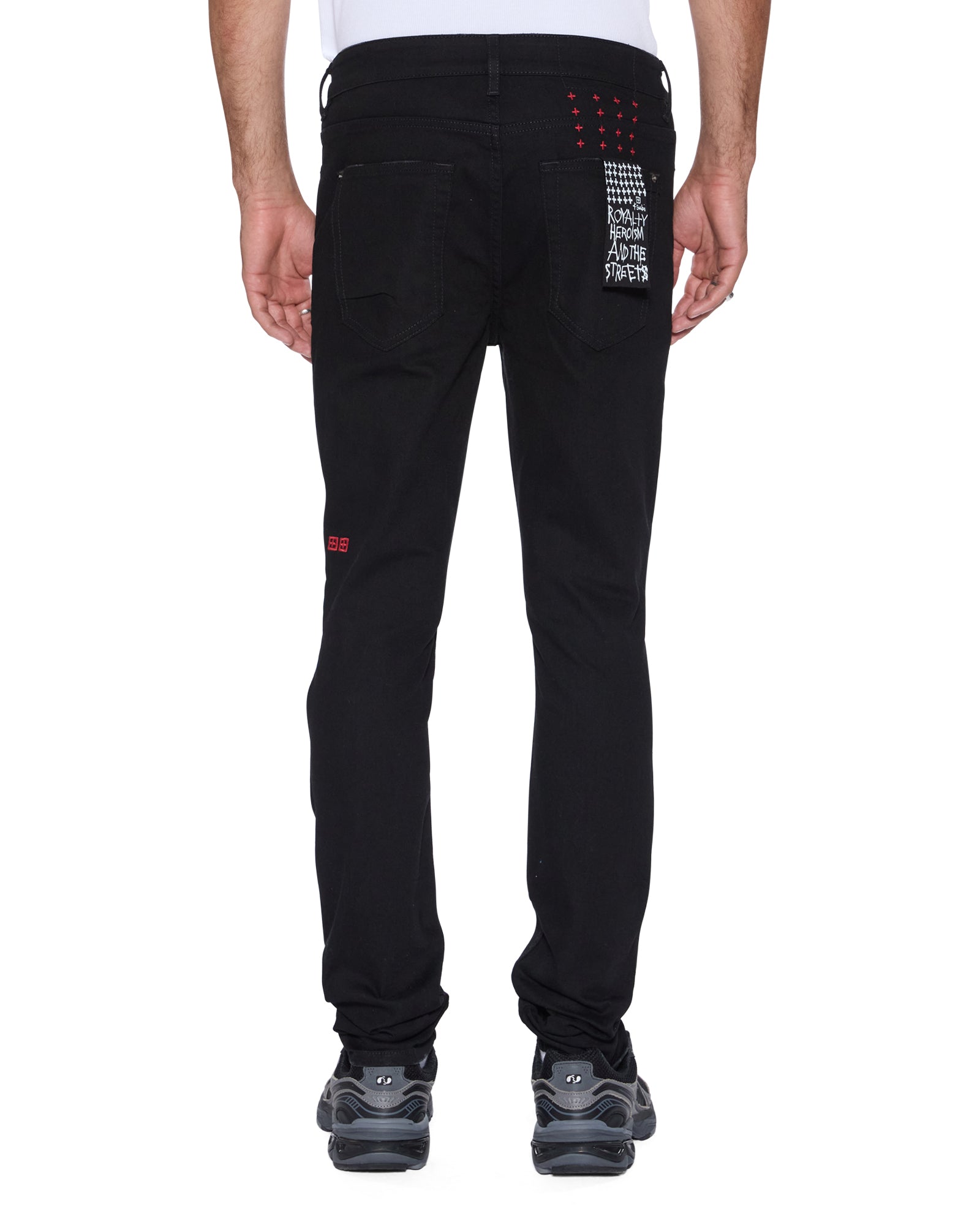 MENS  VAN WINKLE LAID BLACK STING SKINNY DENIM JEANS