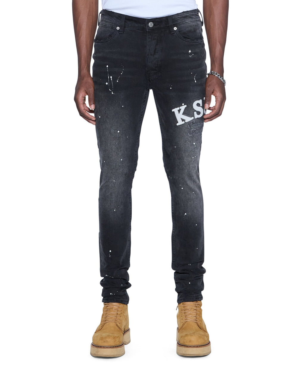 MENS VAN WINKLE POWDER GREY DENIM JEANS