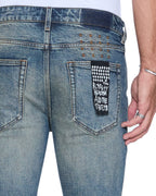 MENS VAN WINKLE RE-UP BLUE DENIM JEANS