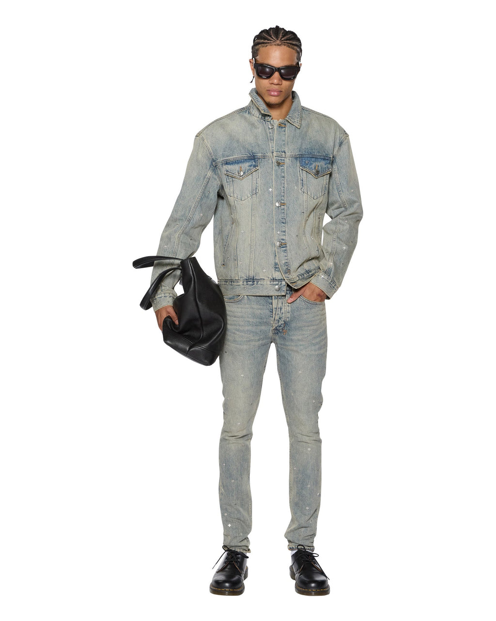 Mens Van Winkle Stagelight Metalik Skinny Denim Jeans - Denim