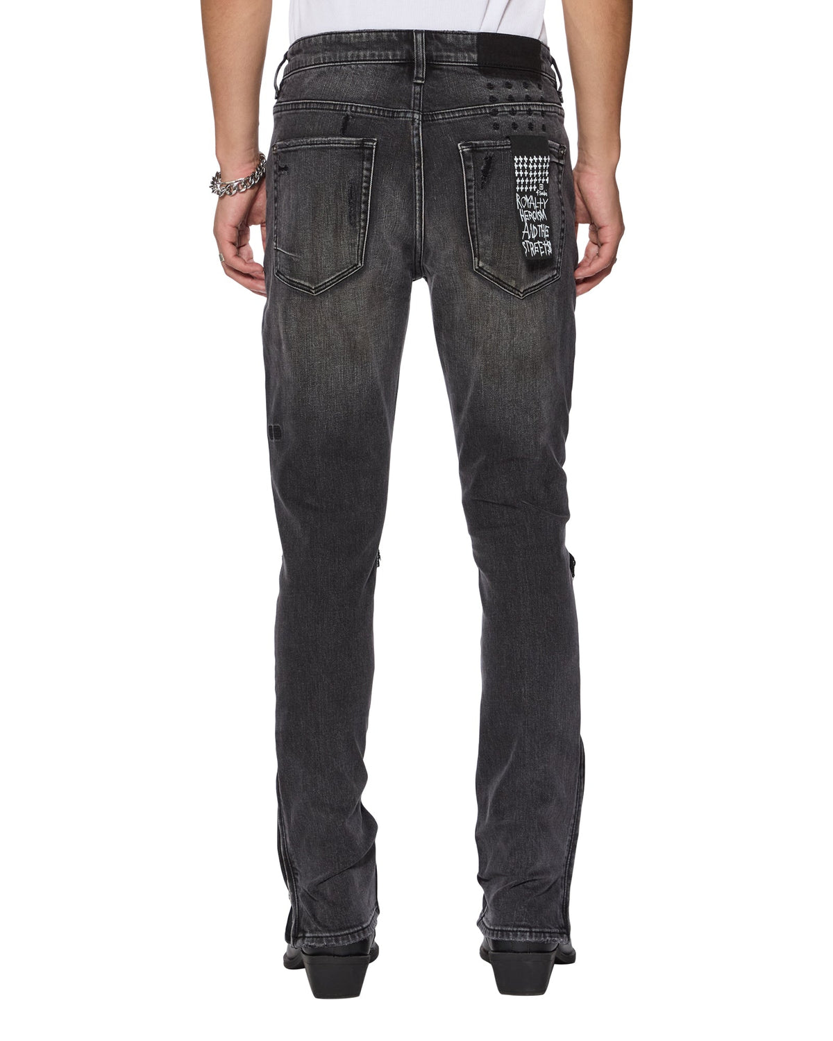 Mens Van Winkle Torqued Chamber Black Skinny Denim Jeans - Black
