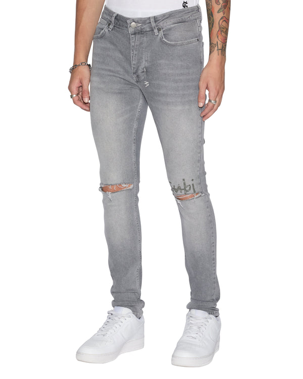 Van Winkle Thrifted Skinny Jeans - Faded Grey Denim | Ksubi ++