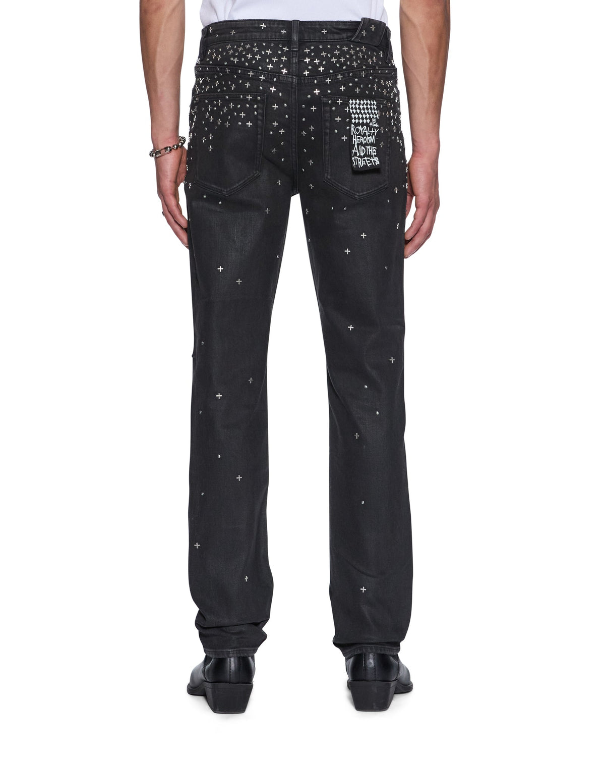 Mens Chitch Backstage Black Metalik Slim Denim Jeans - Black