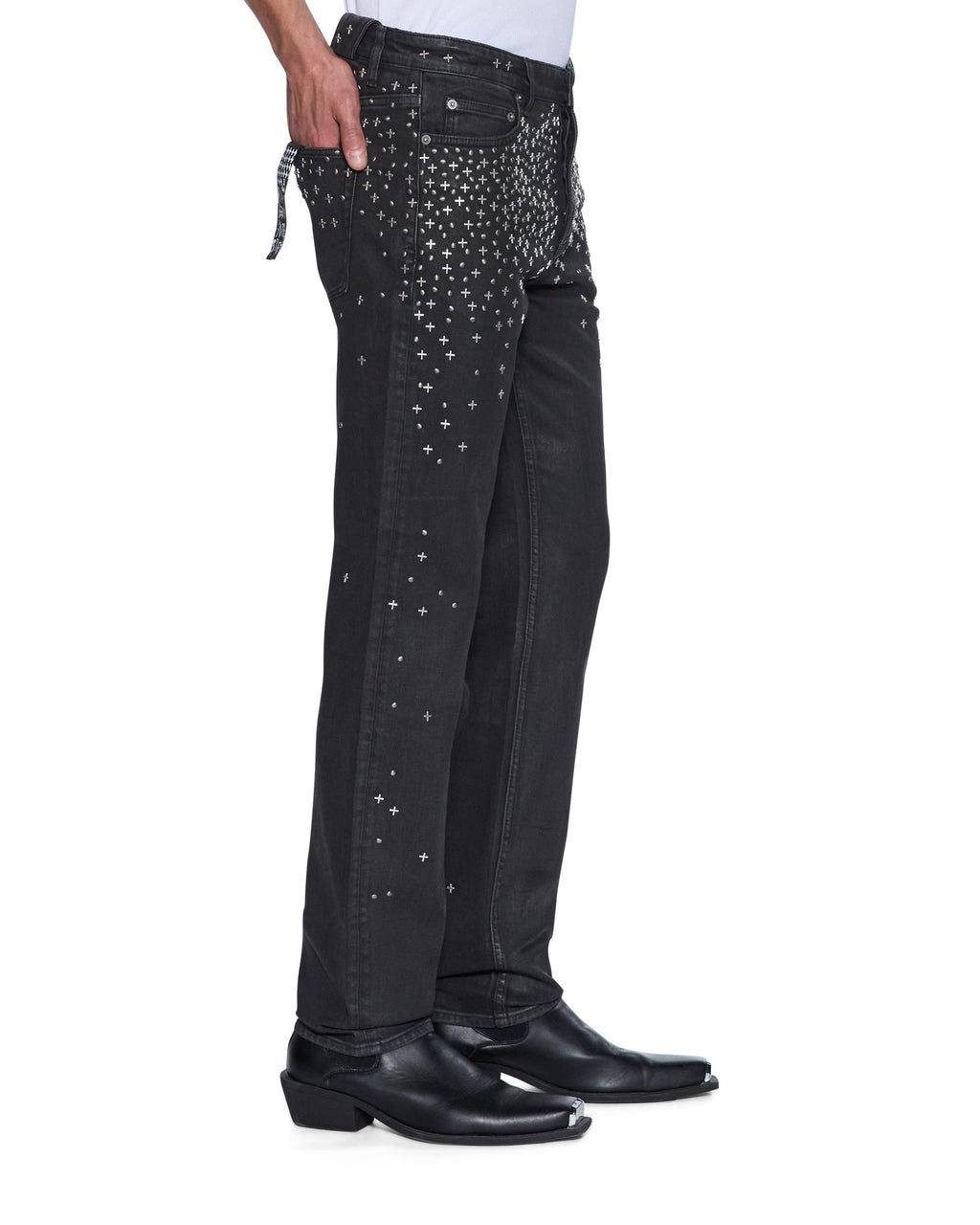 Mens Chitch Backstage Black Metalik Slim Denim Jeans - Black
