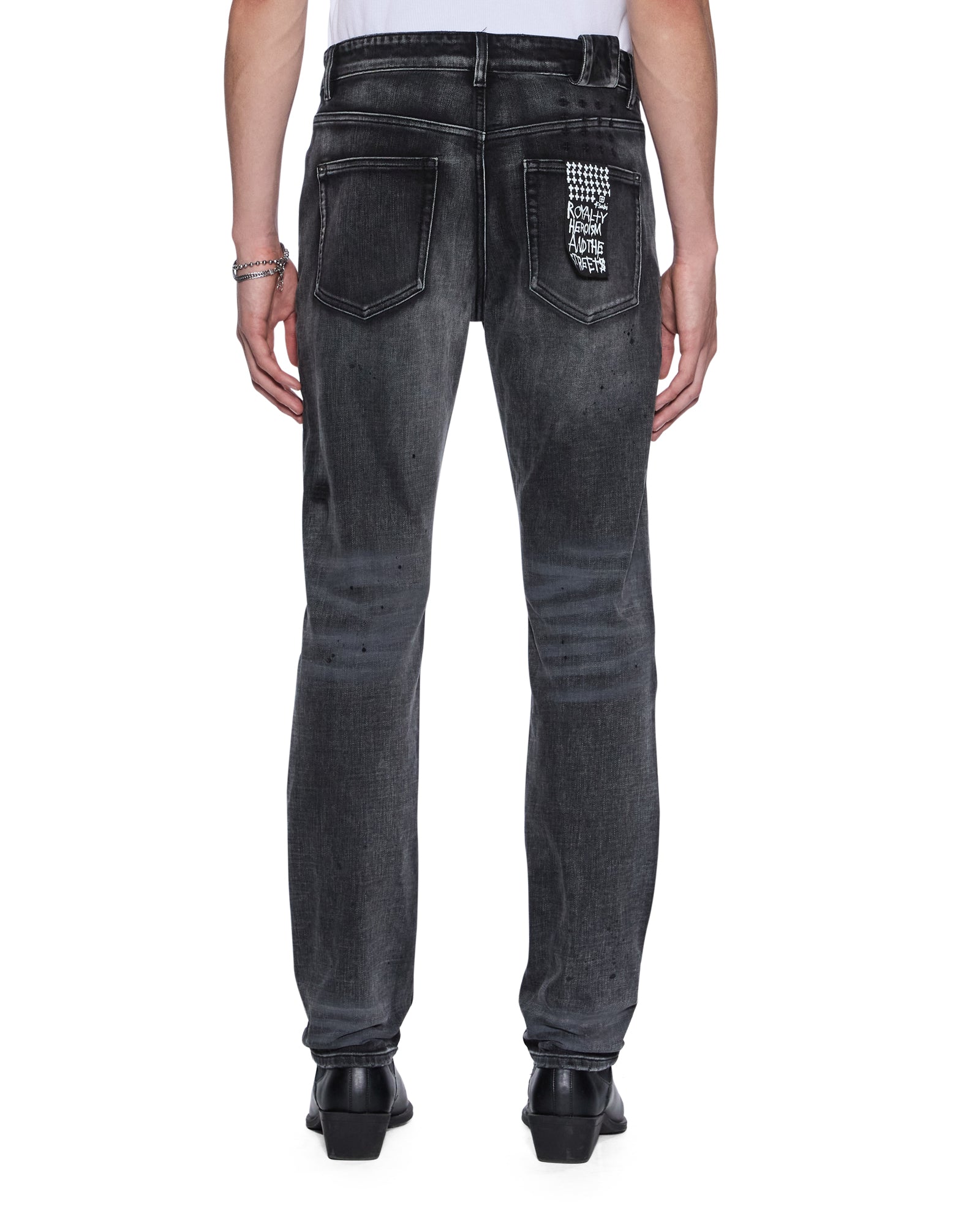 MENS  CHITCH CARBON BLACK SLIM DENIM JEANS