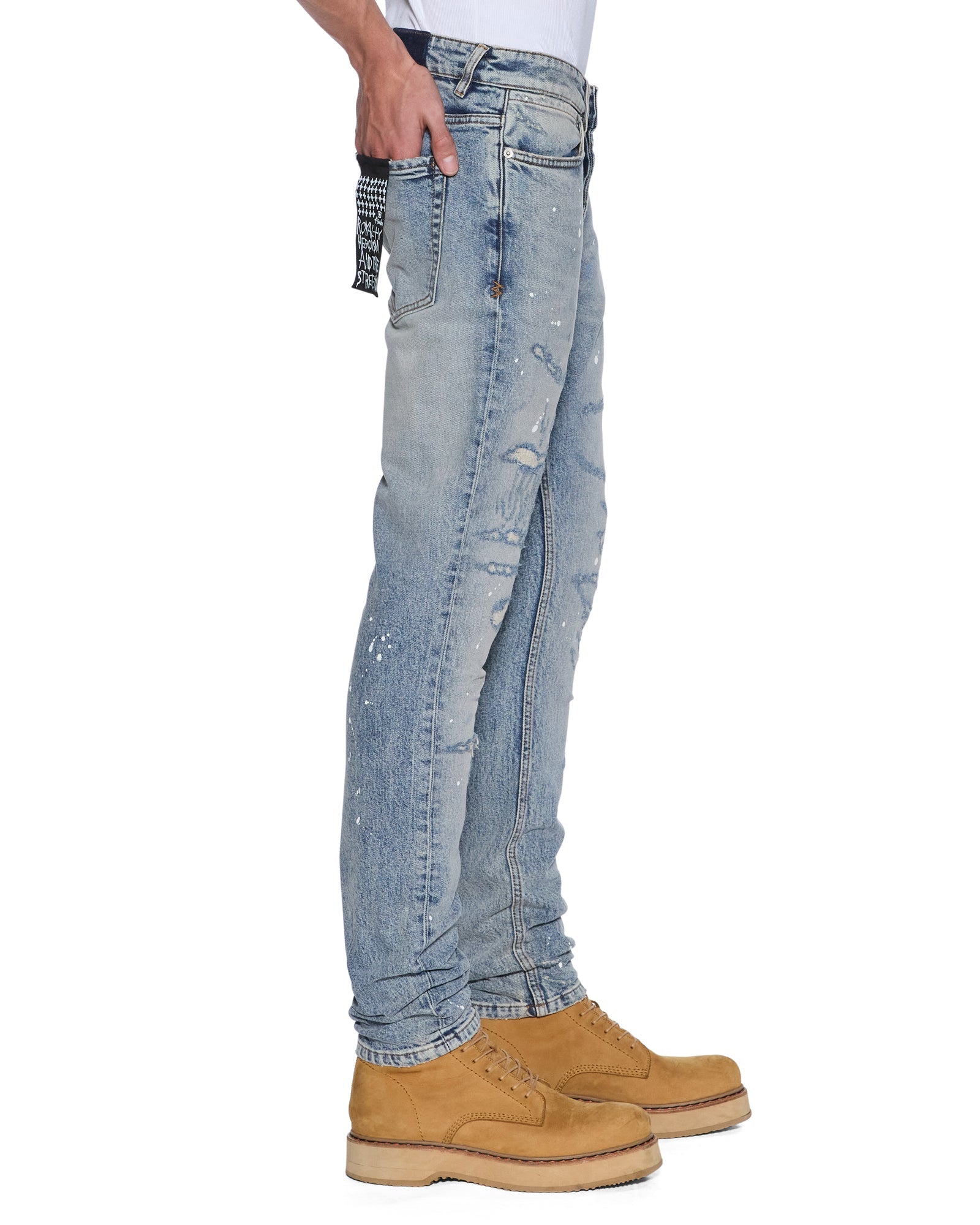Mens Van Winkle Paint Summer Blue Skinny Denim Jeans | Ksubi ++