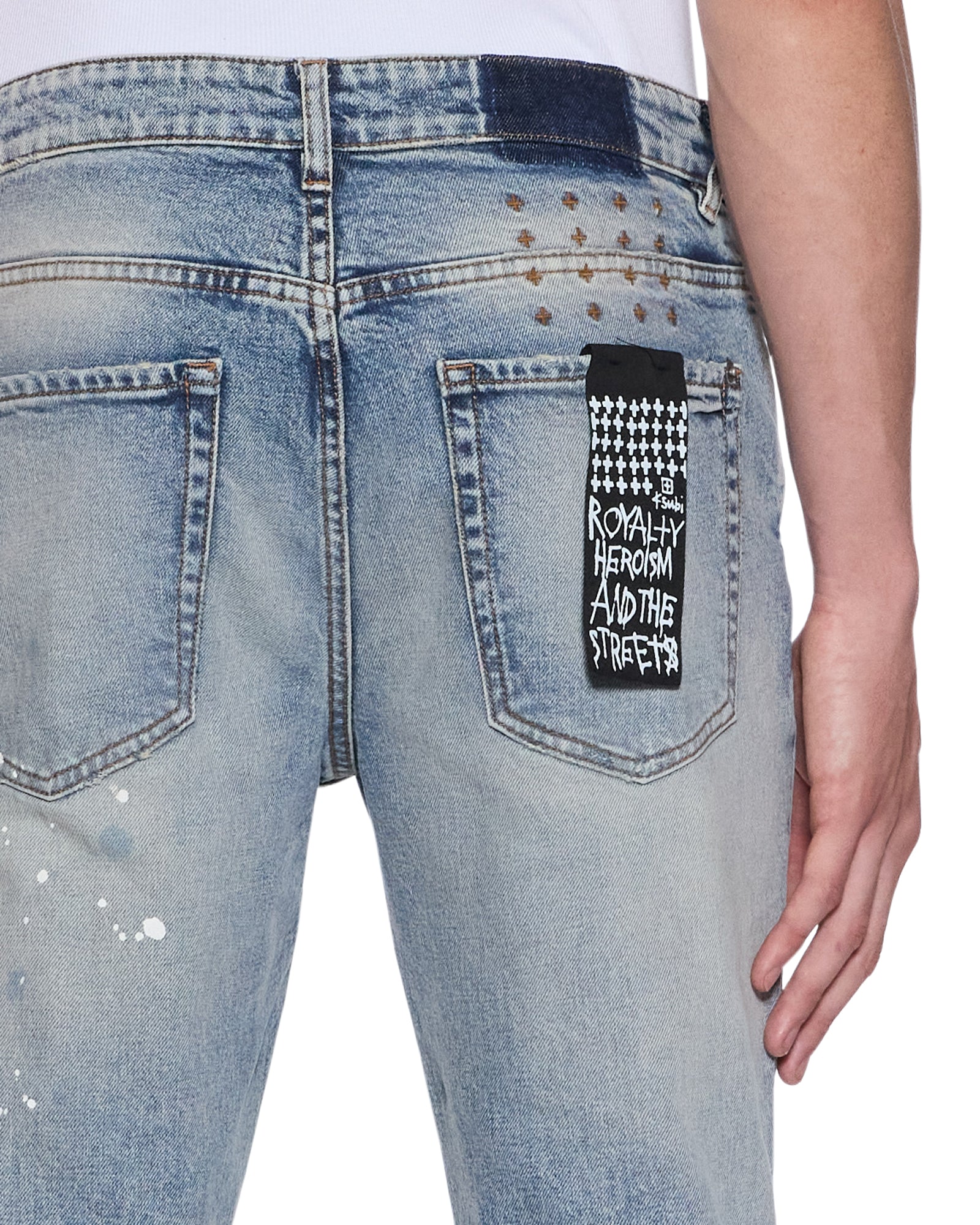 Mens Van Winkle Paint Summer Blue Skinny Denim Jeans | Ksubi ++