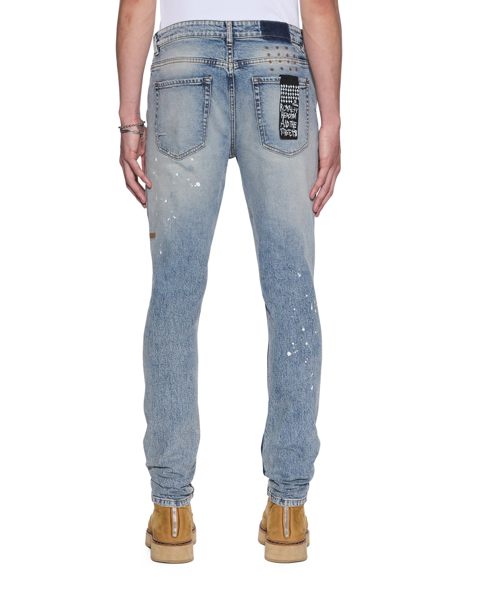 Mens Van Winkle Paint Summer Blue Skinny Denim Jeans | Ksubi ++