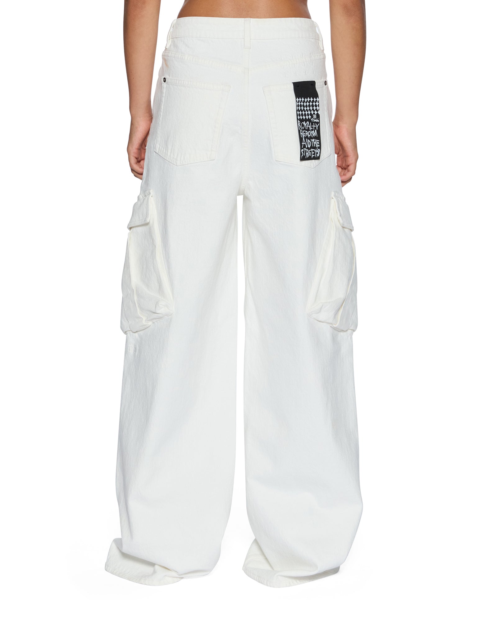 WOMENS  BAGGY JEAN CARGO ECRU BAGGY DENIM JEANS