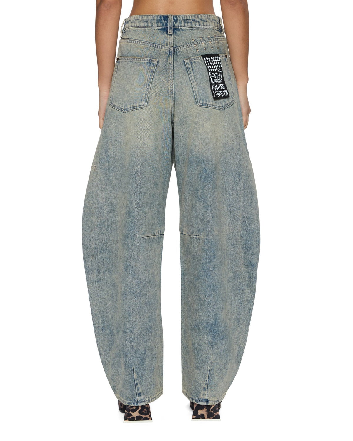 WOMENS BARREL JEAN FOLK DENIM JEANS