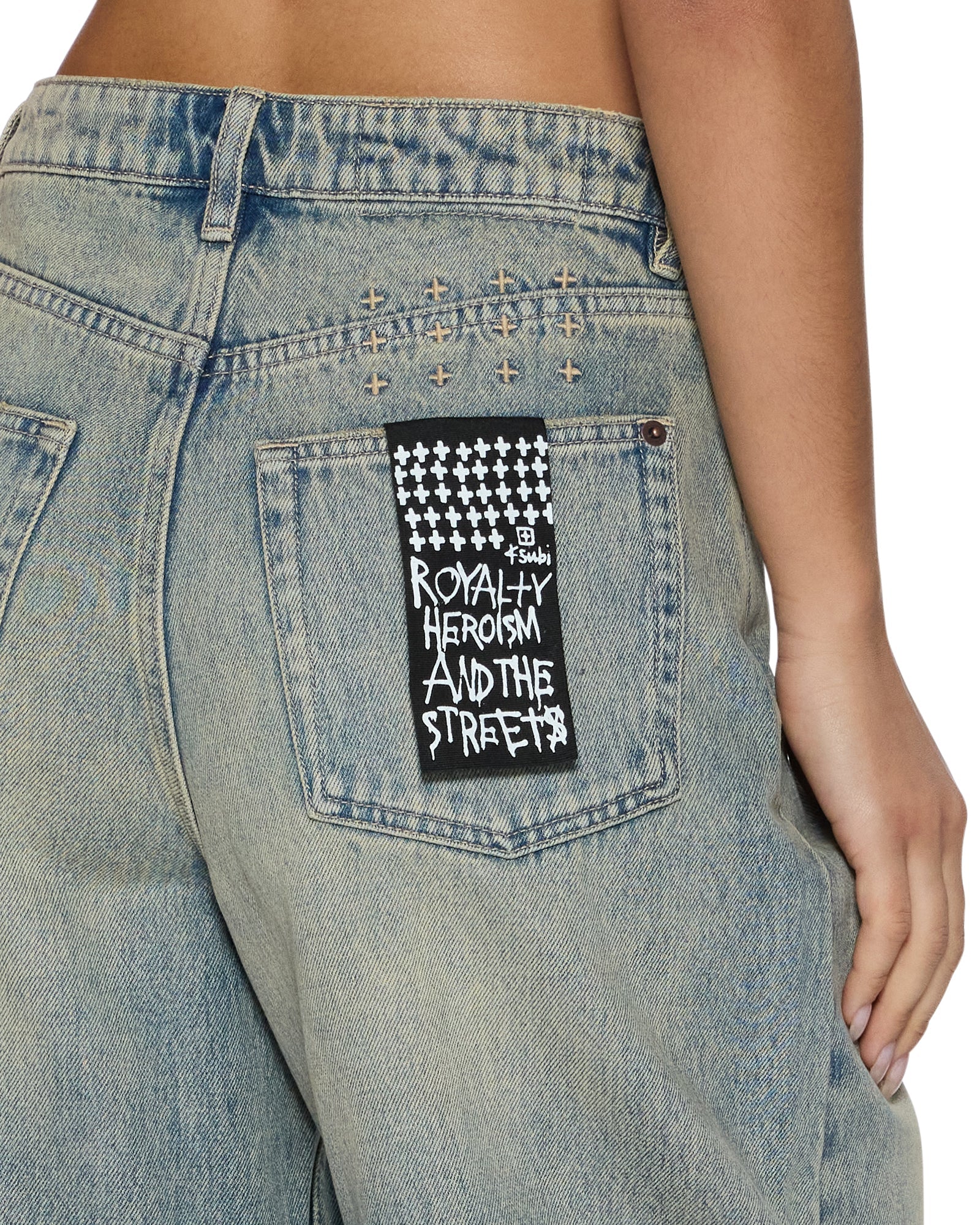 WOMENS  BARREL JEAN FOLK BARREL LEG DENIM JEANS