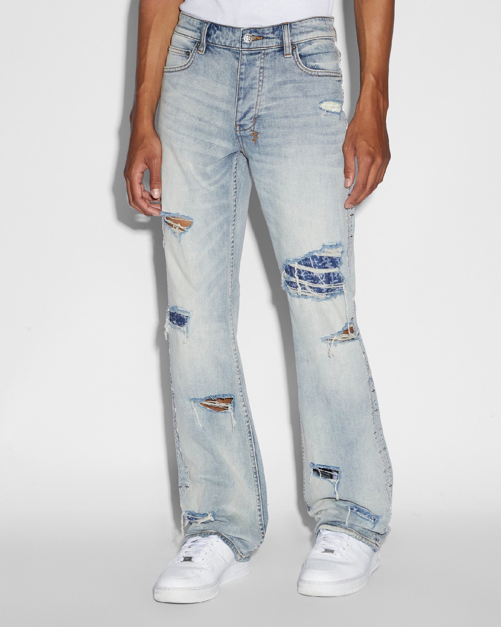 MENS BRONKO DYANAMITE METAL BOOTCUT DENIM JEANS