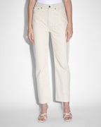 Womens Brooklyn Jean Ecru Straight Denim Jeans - White