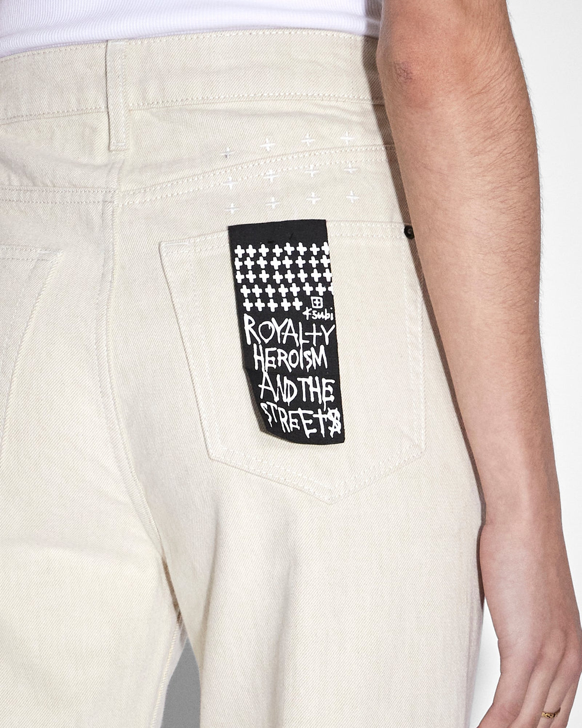 Womens Brooklyn Jean Ecru Straight Denim Jeans - White