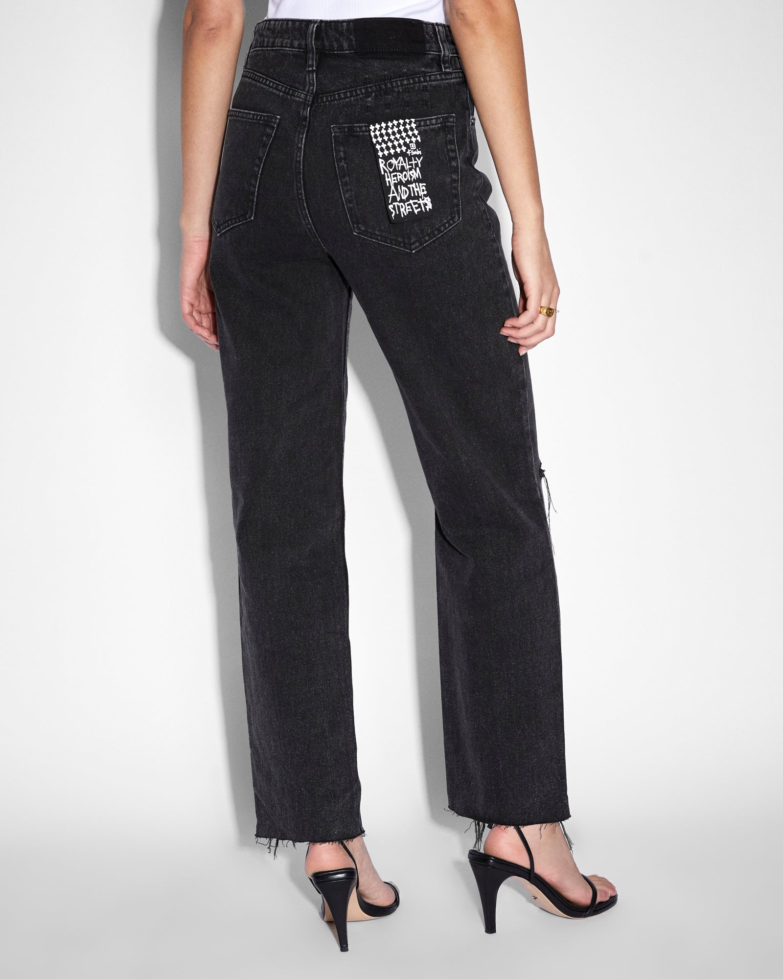 WOMENS  BROOKLYN JEAN SHADOW TRASHED STRAIGHT DENIM JEANS