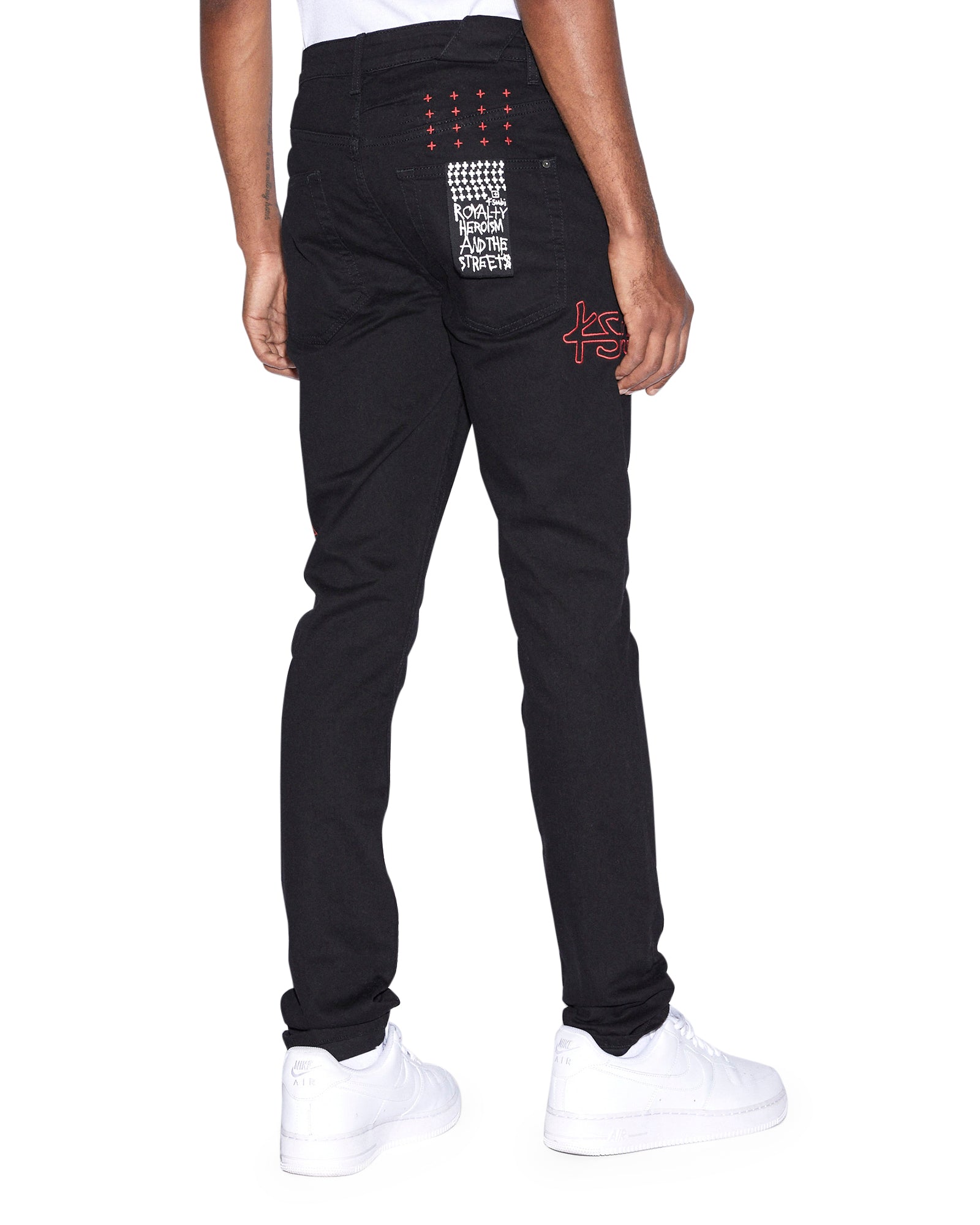 MENS  CHITCH CHICAGO LAID BLACK SLIM DENIM JEANS