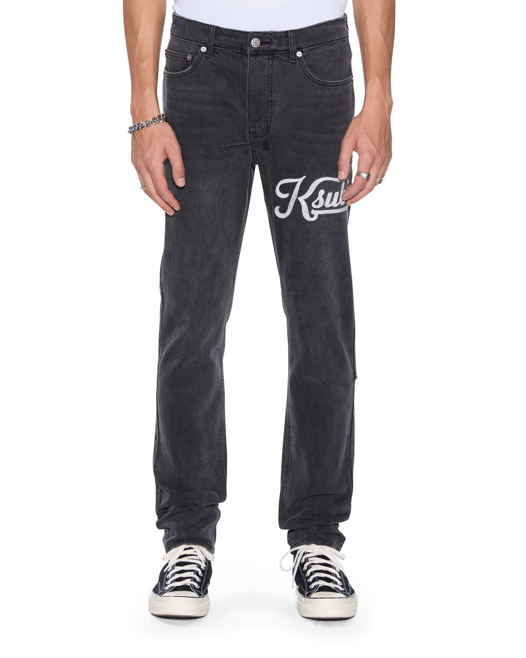 MENS CHITCH POWDER GREY OUTFIELD DENIM JEANS