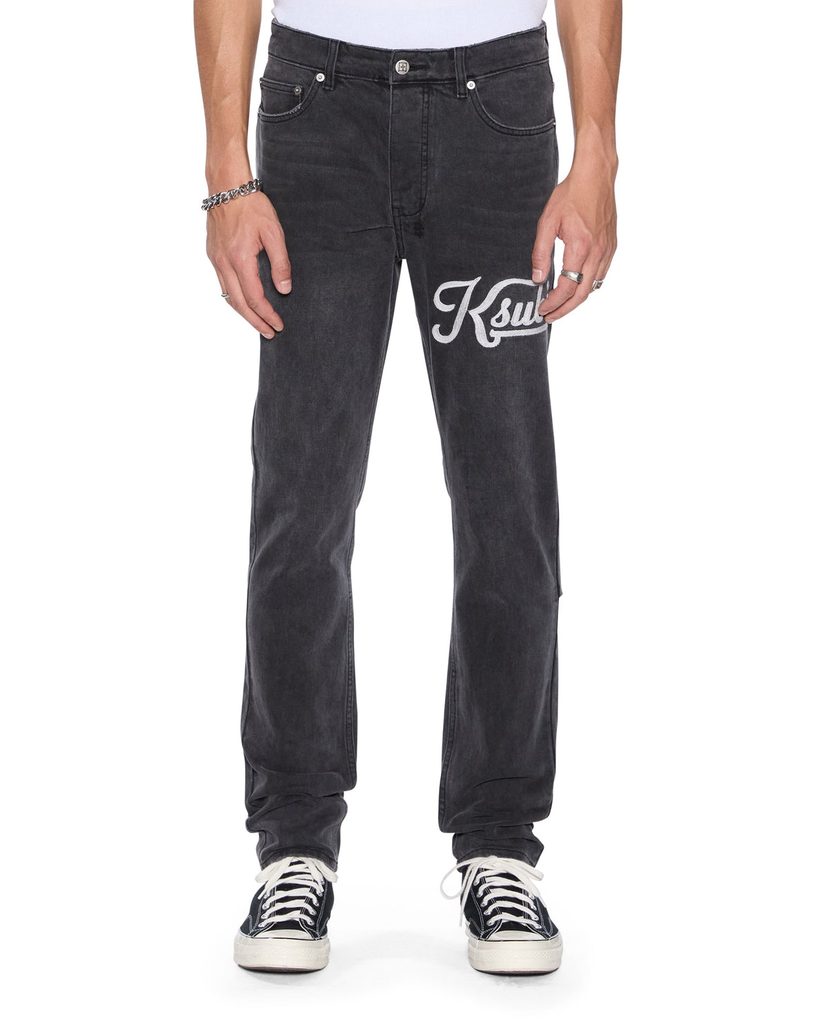 MENS CHITCH POWDER GREY OUTFIELD DENIM JEANS
