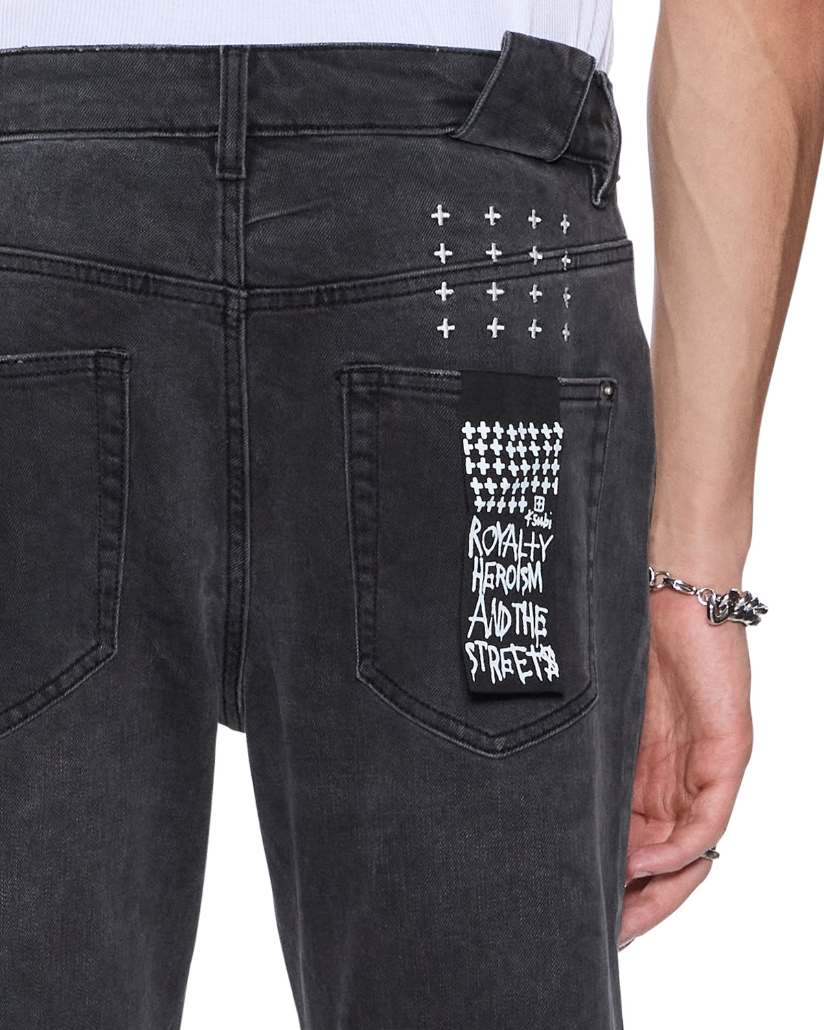 MENS CHITCH POWDER GREY OUTFIELD DENIM JEANS