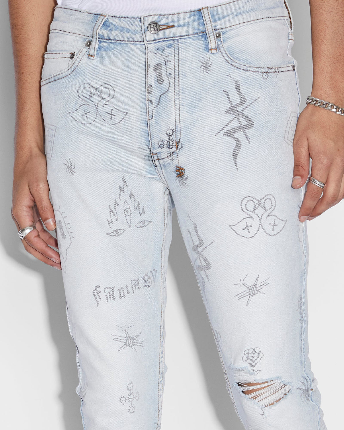 Mens Chitch Stik N Poke Slim Denim Jeans - Denim