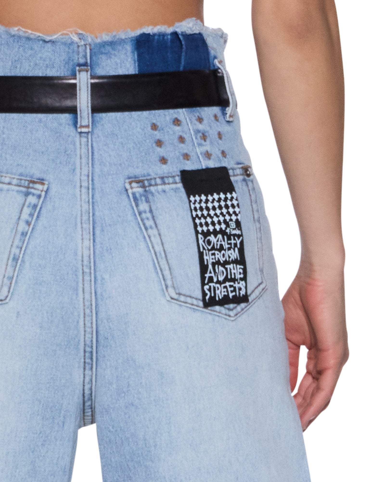 WOMENS  HI BARREL JEAN CUTOFF VAPOUR BARREL LEG DENIM JEANS