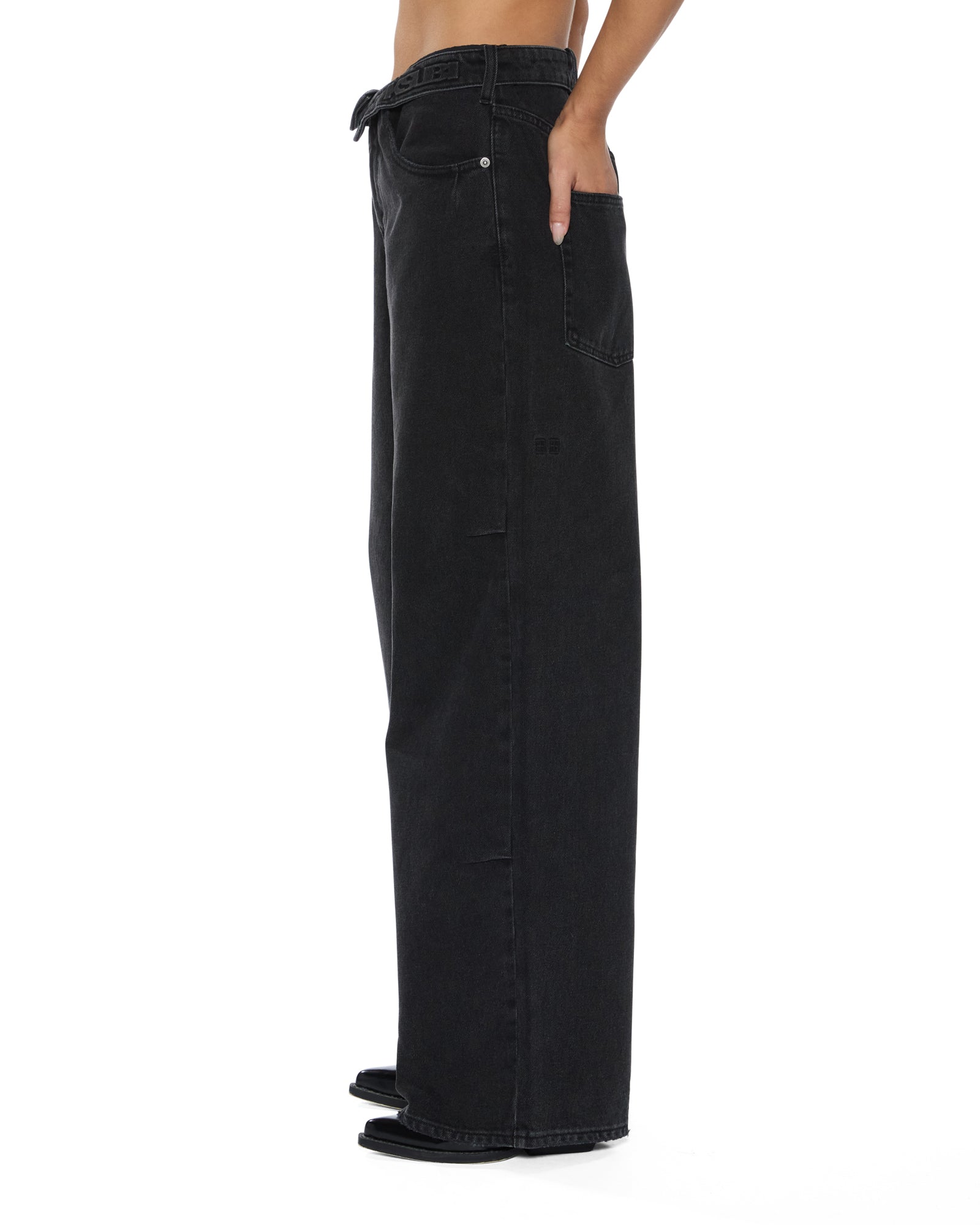 WOMENS  KSUPER FLIP NOIR BAGGY DENIM JEANS