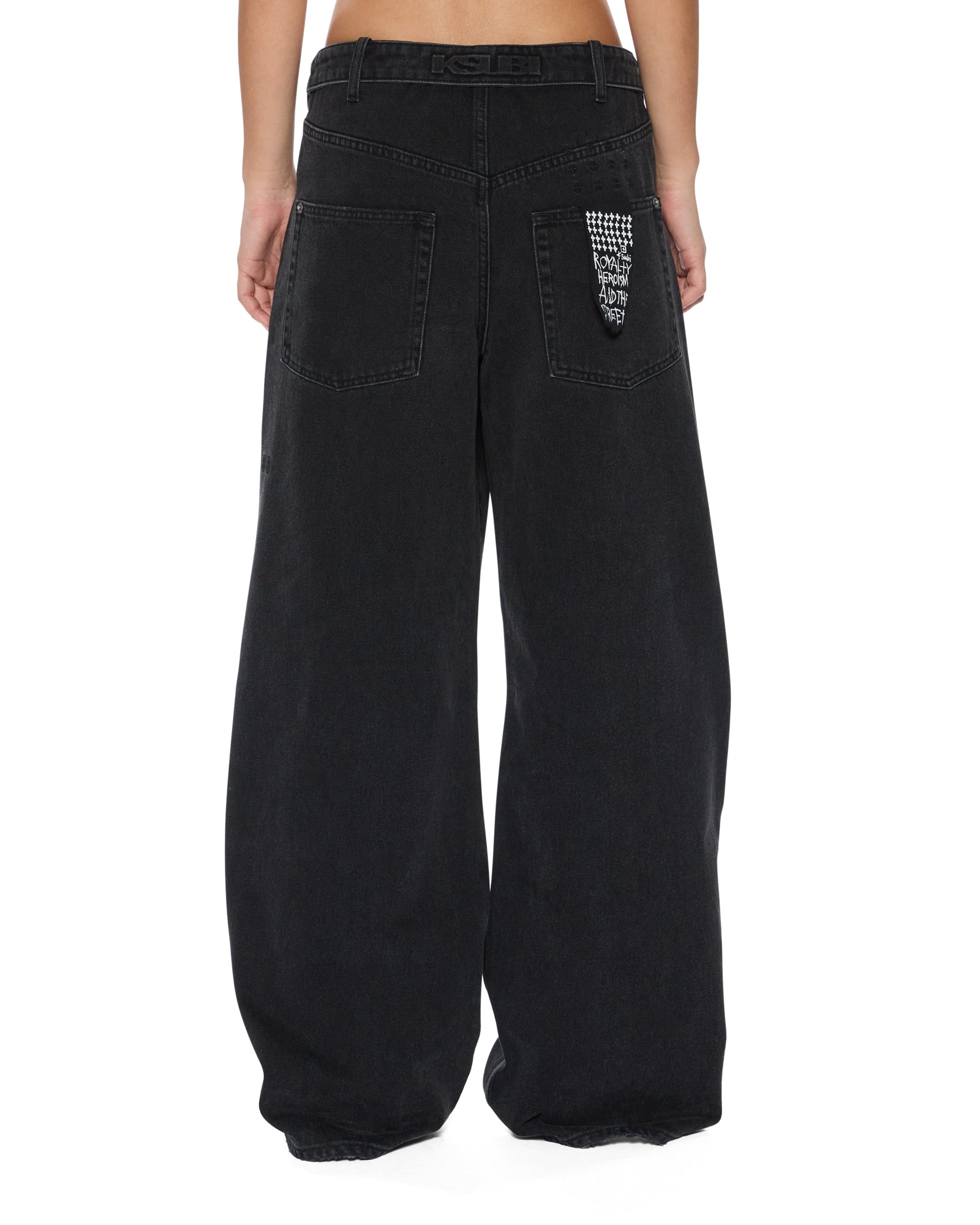 WOMENS  KSUPER FLIP NOIR BAGGY DENIM JEANS