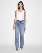 Womens Lo Key Haven Wide Denim Jeans - Denim