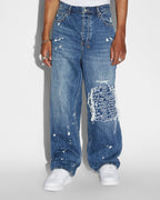 Mens Maxx Kulture Trashed Baggy Denim Jeans - Denim