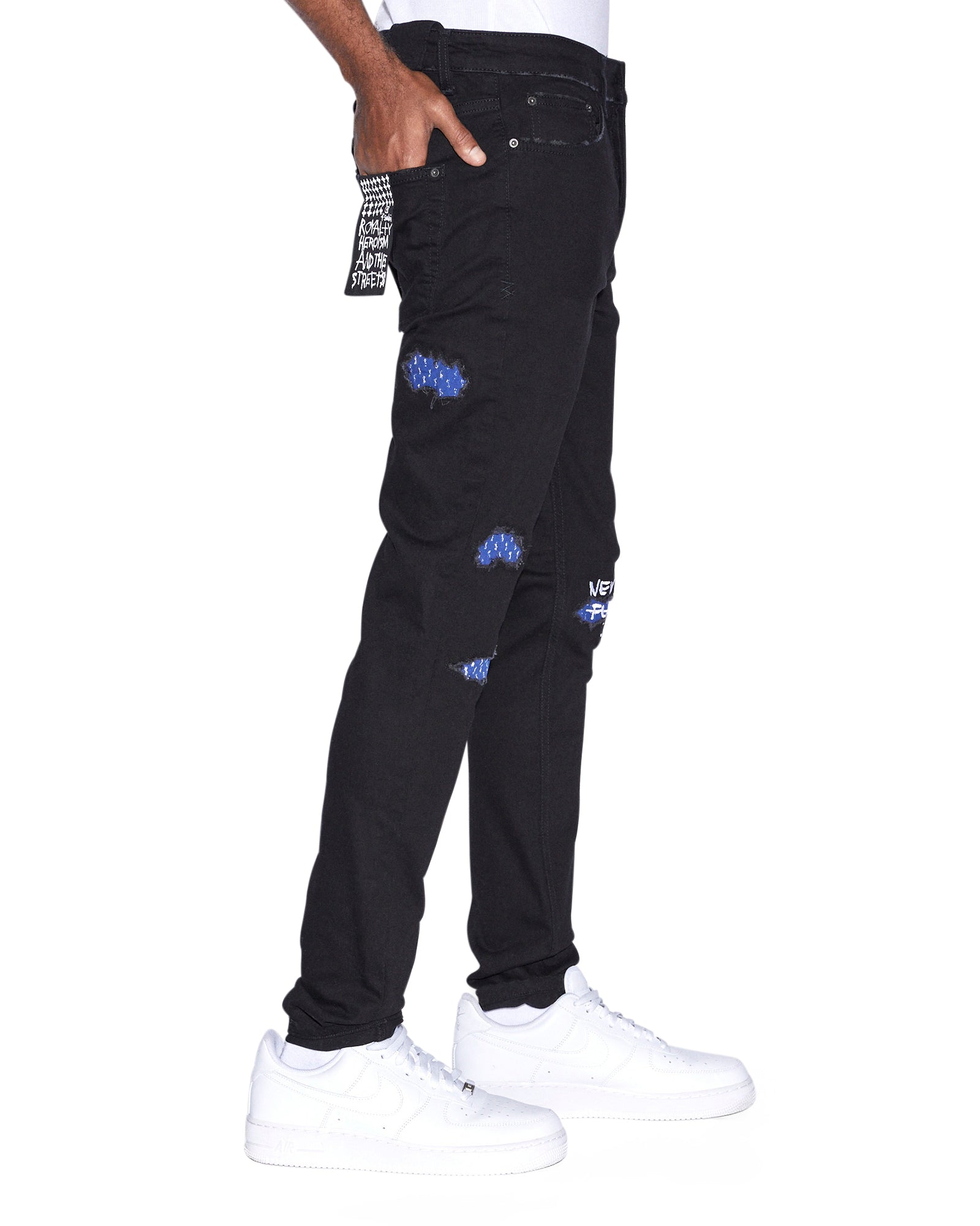 MENS  CHITCH NYC LAID BLACK SLIM DENIM JEANS