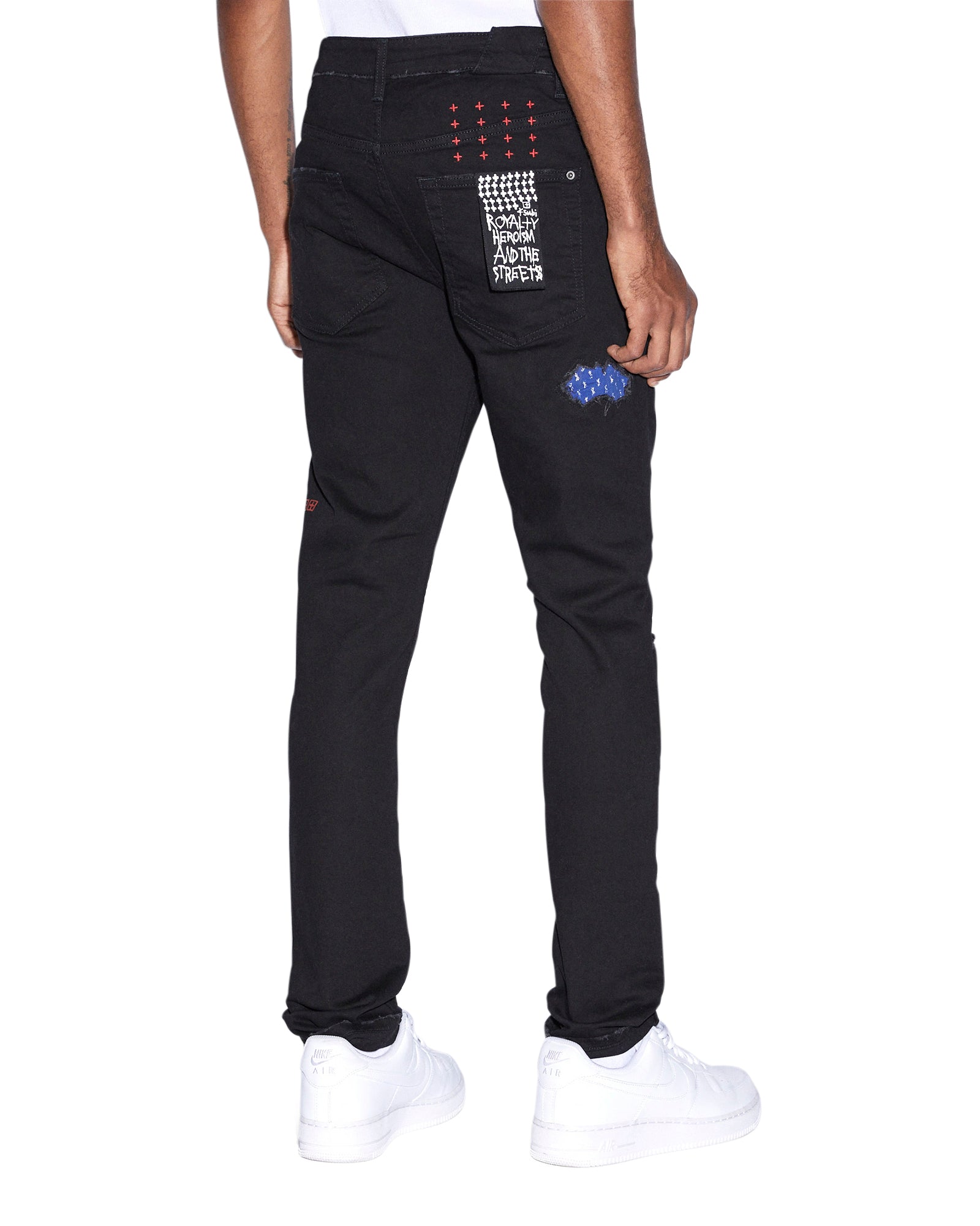MENS  CHITCH NYC LAID BLACK SLIM DENIM JEANS