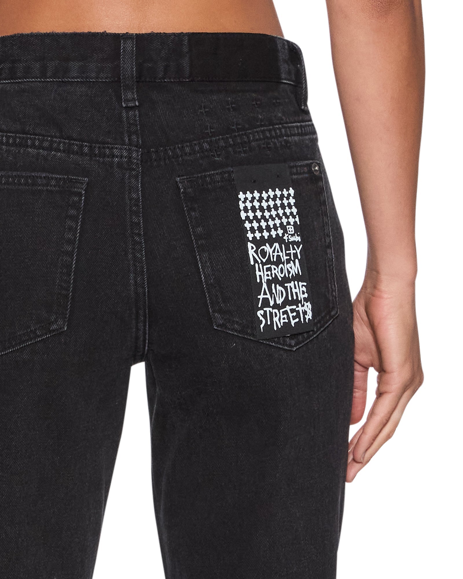 kinopi☆ Womens Pinup Crop Jean Noir Straight Denim Jeans | Ksubi ++