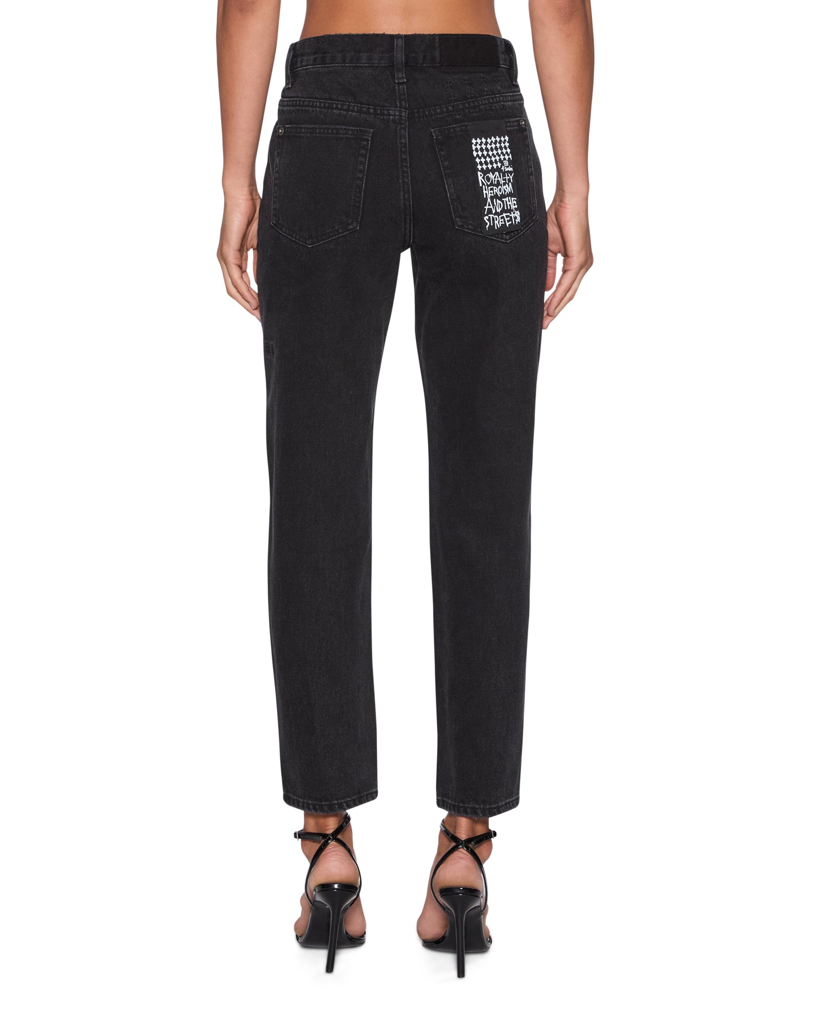 Womens Pinup Crop Jean Noir Straight Denim Jeans | Ksubi ++