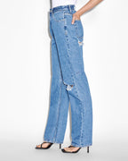 Womens Playback Ramble Trashed Straight Denim Jeans - Denim