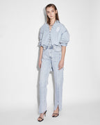 Womens Playback Muse Panel Straight Denim Jeans - Denim