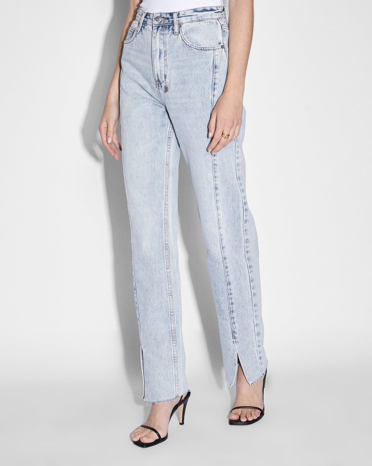 Womens Playback Muse Panel Straight Denim Jeans - Denim