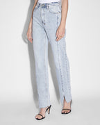 Womens Playback Muse Panel Straight Denim Jeans - Denim
