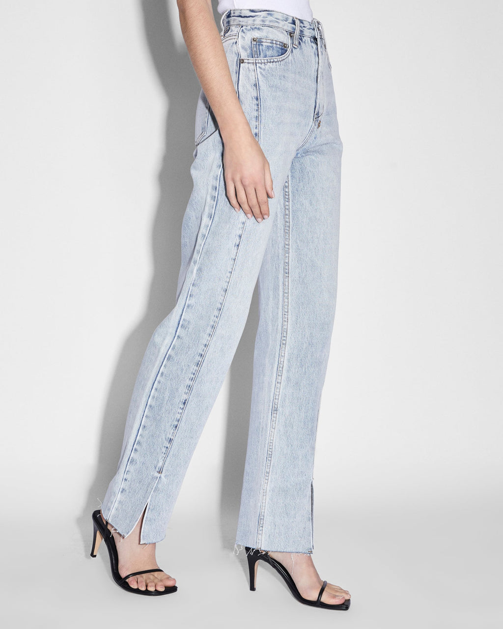 Womens Playback Muse Panel Straight Denim Jeans - Denim