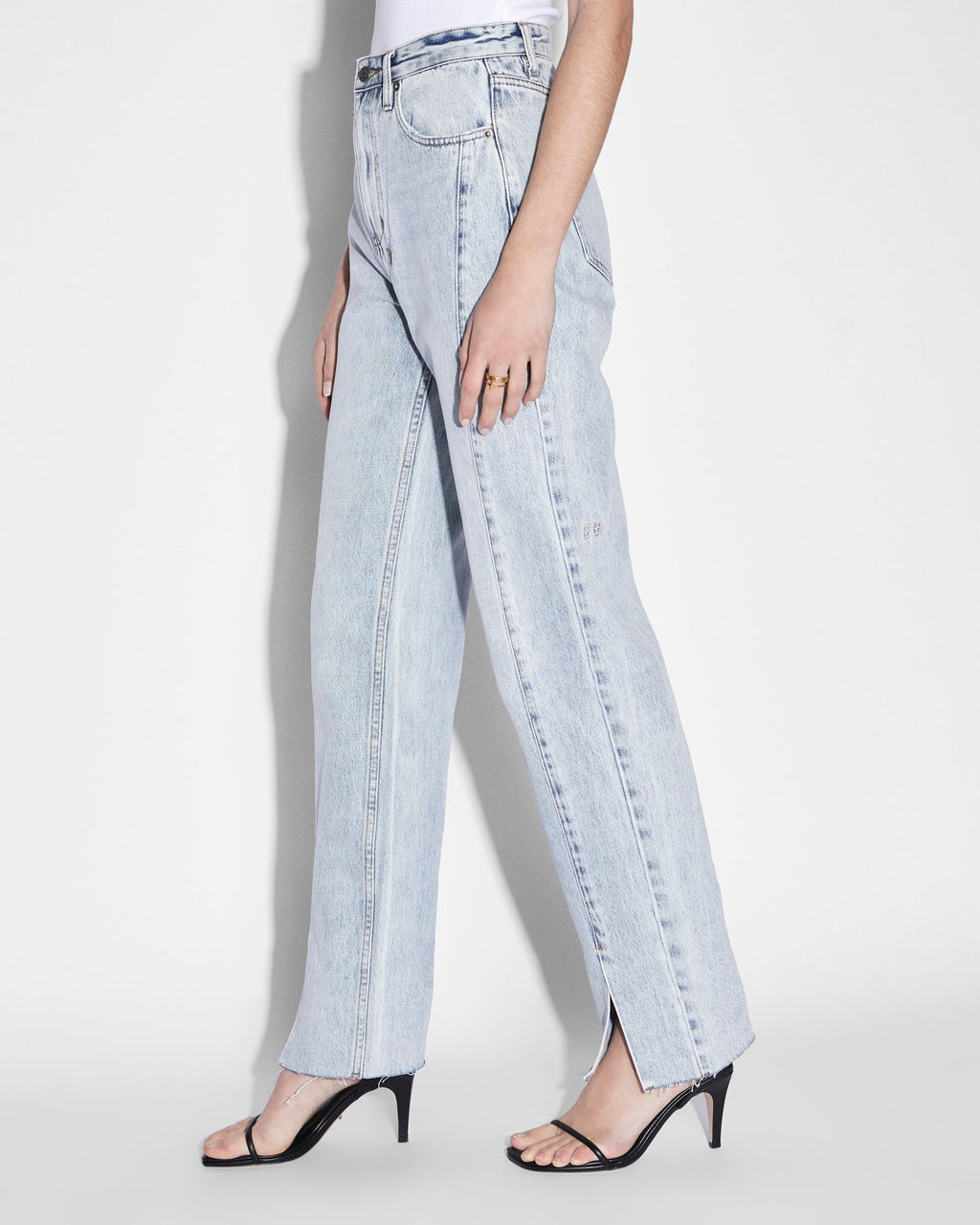 Womens Playback Muse Panel Straight Denim Jeans - Denim