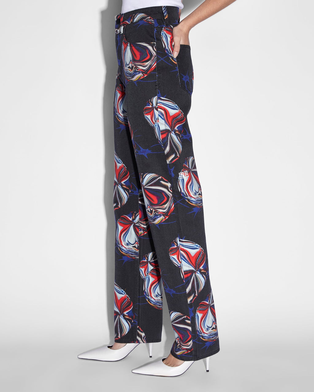Womens Ksubi X P.e Nation Playback Warped Straight Denim Jeans - Multi Colour