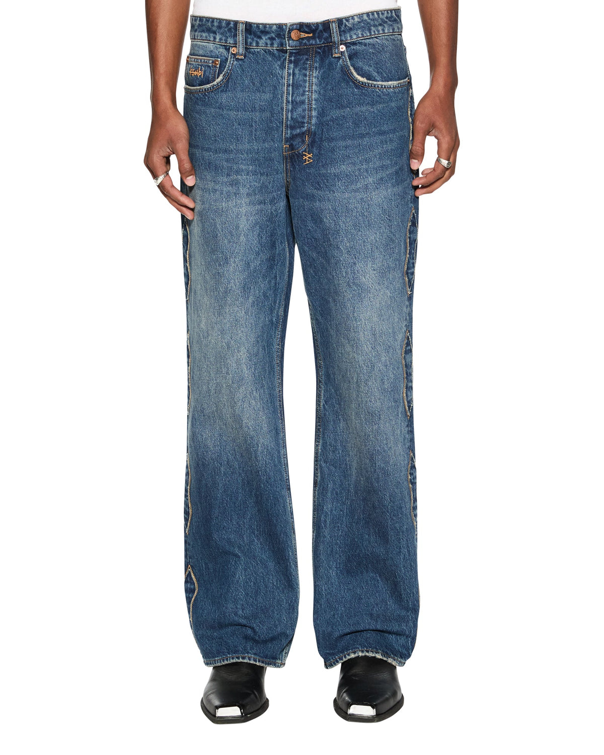 MENS ROPED DOUBLEDOWN BRONKO ANTIQUE KRAFT DENIM JEANS