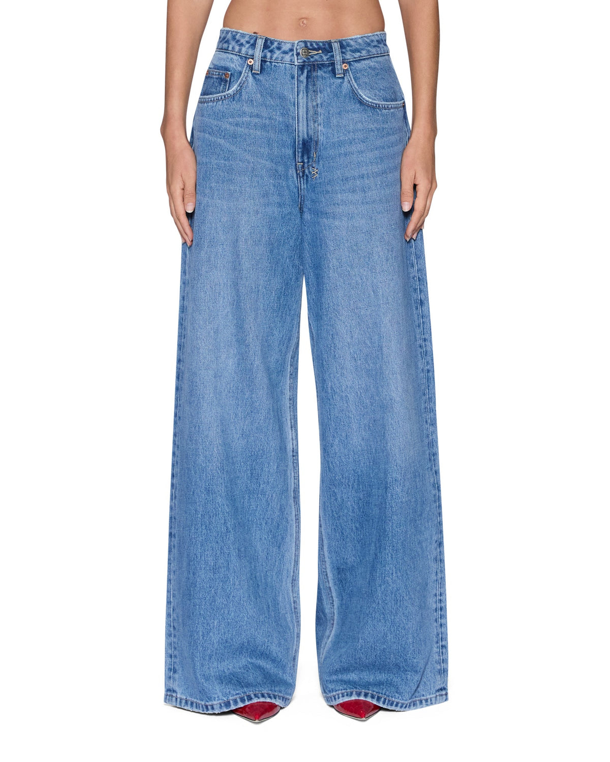 Womens Boyfriend Jean Frenchie Blue Baggy Denim Jeans - Denim