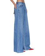 Womens Boyfriend Jean Frenchie Blue Baggy Denim Jeans - Denim