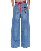 Womens Boyfriend Jean Frenchie Blue Baggy Denim Jeans - Denim